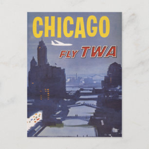 Carte Postale Affiche Voyage Pour Les Vols Trans World Airlines