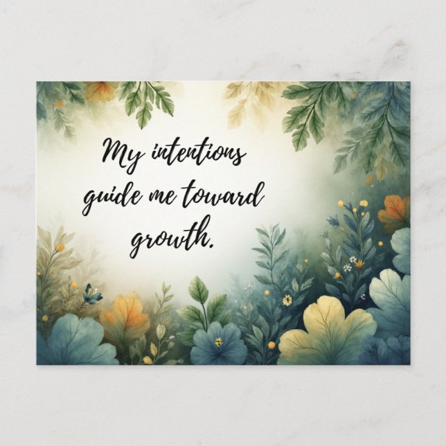 Carte Postale Affirmation de croissance personnelle botanique ve (Devant)