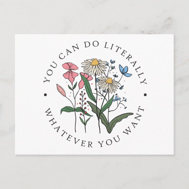 Carte Postale Affirmation Florale Positive - Donner du pouvoir (Devant)