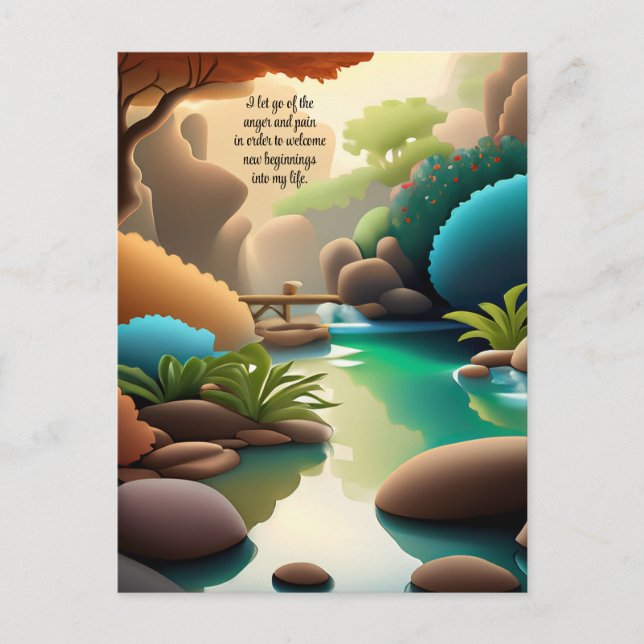 Carte Postale Affirmation Positive Laissant Partir De Douleur Et (Devant)