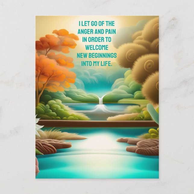 Carte Postale Affirmation Positive Laissant Partir De Douleur Et (Devant)