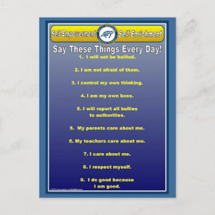 Carte postale Affirmations quotidiennes anti-intim