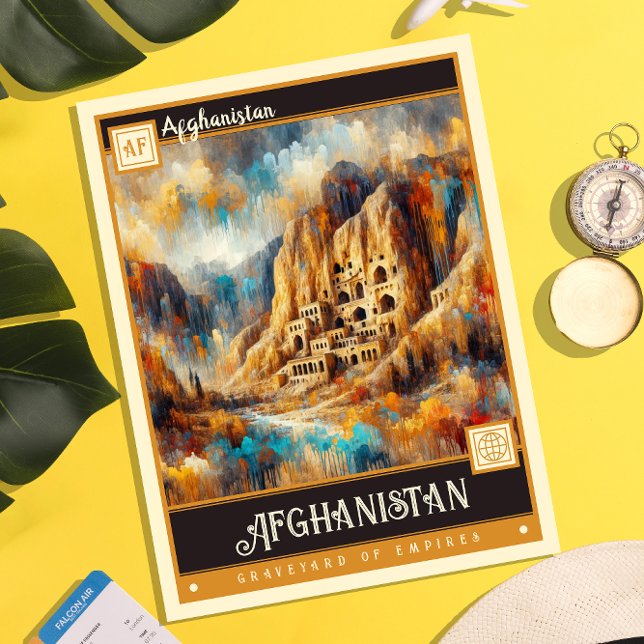 Carte Postale Afghanistan | Peinture Vintage (Créateur téléchargé)