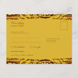 Carte postale africaine Ankara Floral Jaune RSVP R