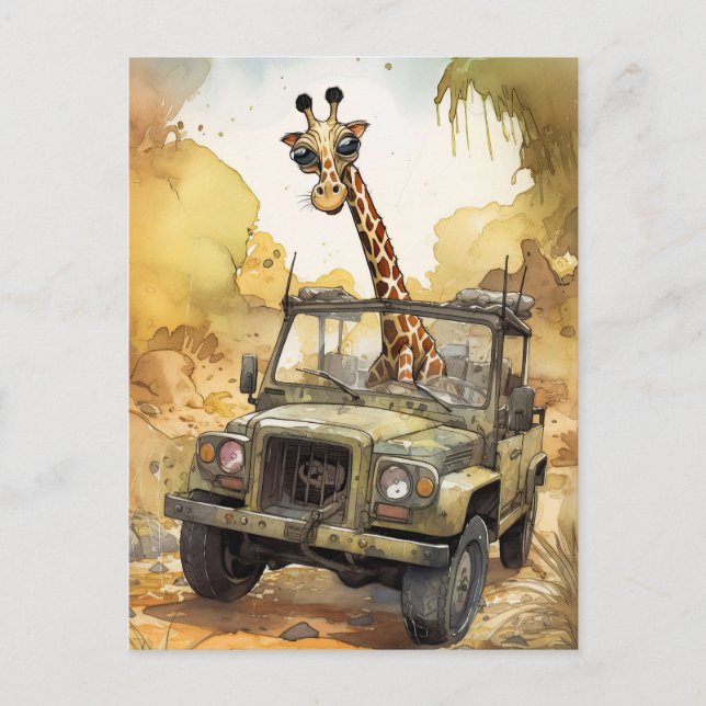 Carte postale africaine Safari Giraffe (Devant)