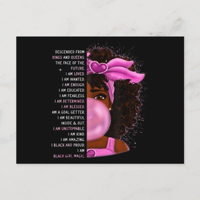 Carte Postale African American Nubian Queen Black Girl Magic Pri (Devant)