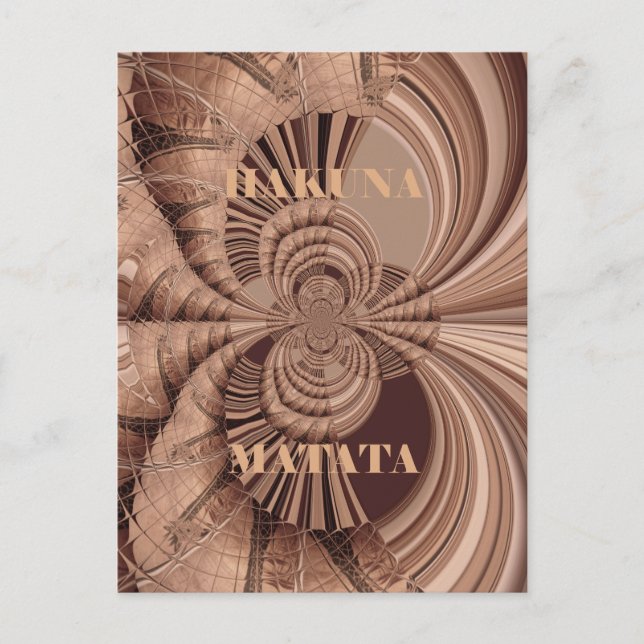 Carte Postale African Hakuna Matata Fractal Art Print/Graphic (Devant)
