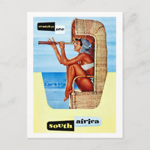Carte Postale Afrique du Sud, femme avec réticule, vintage, voya
