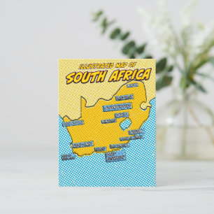 Carte Postale Afrique du Sud illustrée par l'art Pop
