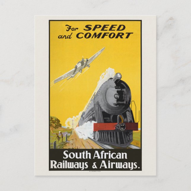 Carte Postale Afrique du Sud Poster Vintage voyage 1934 (Devant)