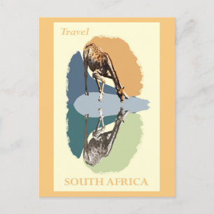 Carte Postale Afrique du Sud vintage Giraffe animal sauvage