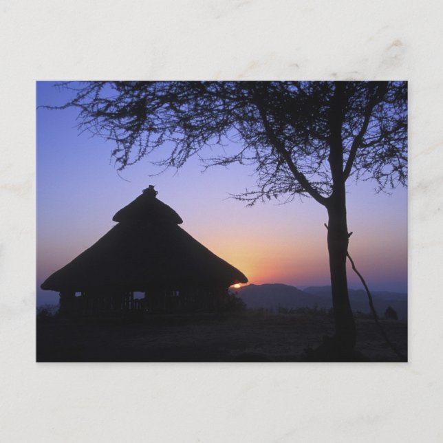 Carte Postale Afrique, Éthiopie, région du fleuve Omo, coucher d (Devant)