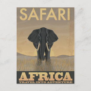 Carte Postale Afrique Safari affiche de voyage vintage