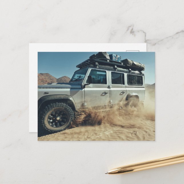 Carte Postale Afrique Suratterrissage 4x4 Sand Dunes Road Triage (Devant/Arrière en situation)