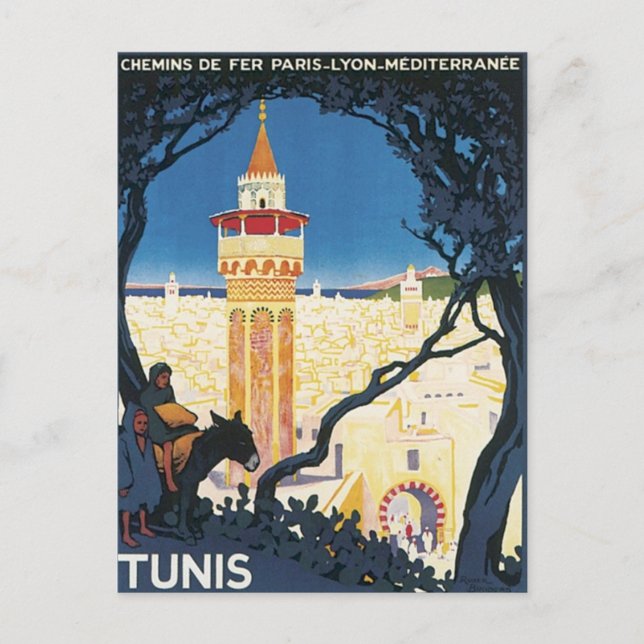 Carte Postale Afrique vintage de Tunis (Devant)
