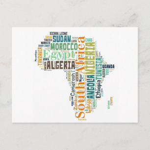 Carte Postale Afrique Word Art
