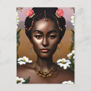 Carte Postale Afro-Américaine Beauté IA Art