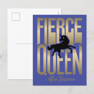 Carte Postale Afro Unicorn Fierce Queen