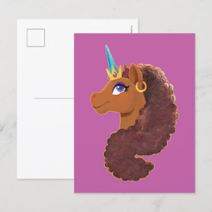 Carte Postale Afro Unicorn Unique