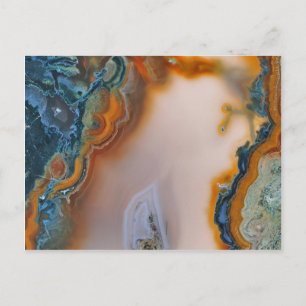 Carte Postale Agate Turquoise et rouille translucide