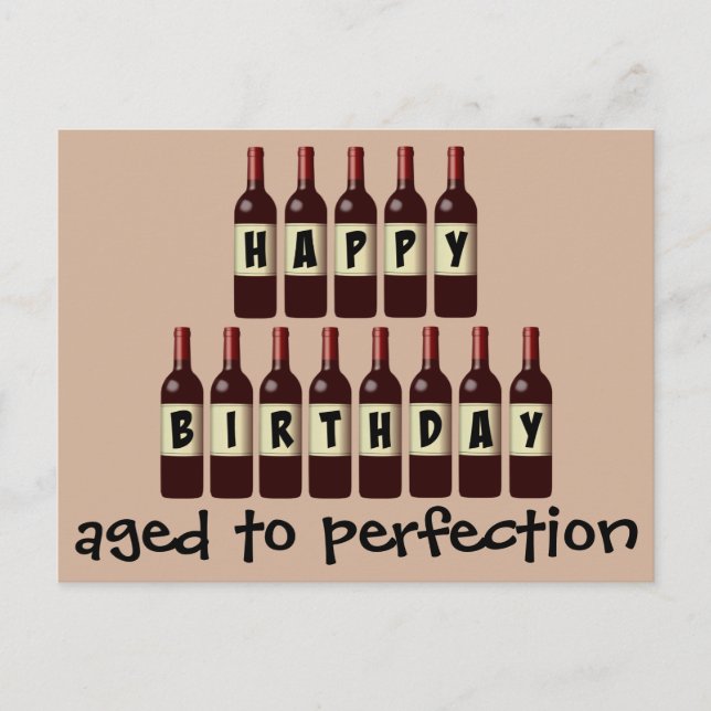 Carte Postale Âgé à la perfection Amateur de vin Joyeux annivers (Devant)