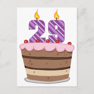 Carte Postale Âgé de 29 ans sur le gâteau d'anniversaire