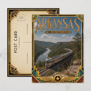 Carte Postale Âge d'or Art déco vintage de l'Arkansas