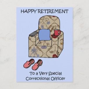 Carte Postale Agent correctionnel Bonne retraite