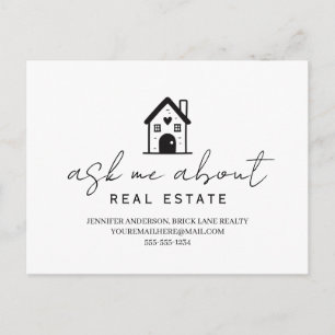 Carte Postale Agent immobilier, demandez-moi des informations su