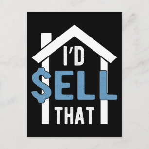 Carte Postale Agent immobilier Humour Funny Biens Broker