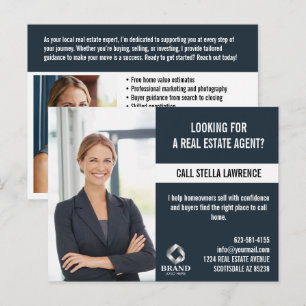 Carte Postale Agent immobilier Marketing PROMOTION LOGO PHOTO