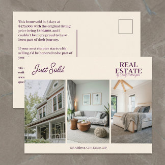 Carte Postale Agent immobilier moderne a vendu une prune