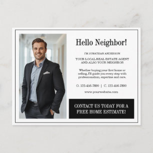Carte Postale Agent Immobilier Photo Noir Entreprise
