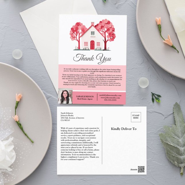 Carte Postale Agent immobilier  Remerciements au client (Créateur téléchargé)