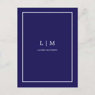 Carte Postale agent immobilier simple bleu minimaliste