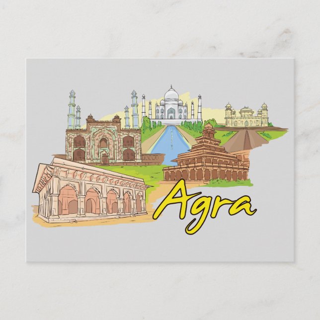 Carte Postale Agra, ville célèbre de l'Inde (Devant)