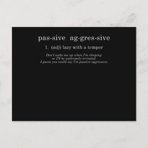 Carte Postale Agressive passive