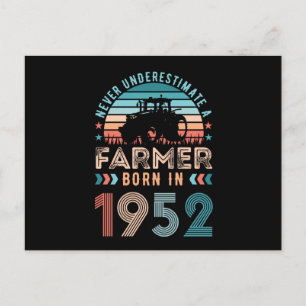 Carte Postale Agriculteur né en 1952 Cadeau d'anniversaire 70 an