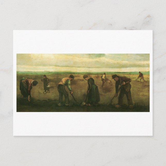 Carte Postale Agriculteurs plantant des pommes de terre, Vincent (Devant)