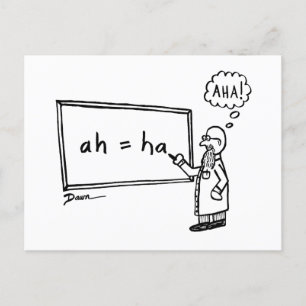 Carte Postale Ah ! Drôle Humour de dessin animé STEM Math Scienc