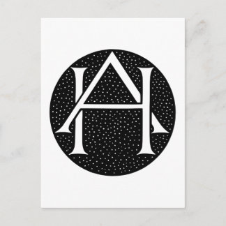 Carte Postale AH Monogramme pour les initiales / lettres AH.
