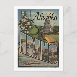 Carte Postale Ahsahka, Idaho - Scènes de grandes lettres
