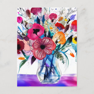 Carte Postale AI généré un beau bouquet de fleurs
