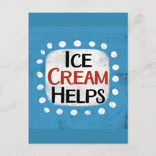 Carte postale Aide à la crème glacée (Devant)