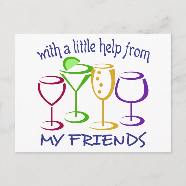 Carte Postale Aide de mes amis (Devant)