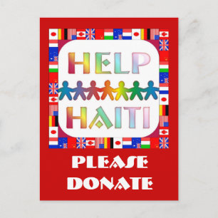 Carte Postale Aide main main à Haïti - S'il vous plaît faire un 
