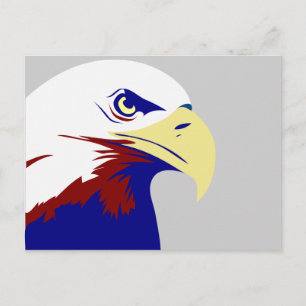 Carte Postale Aigle américain rouge, blanc et bleu