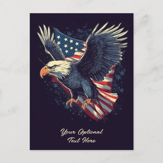 Carte Postale Aigle américain texte personnalisé (Devant)