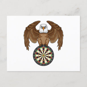 Carte Postale Aigle aux fléchettes avec Dartboard