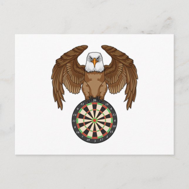Carte Postale Aigle aux fléchettes avec Dartboard (Devant)